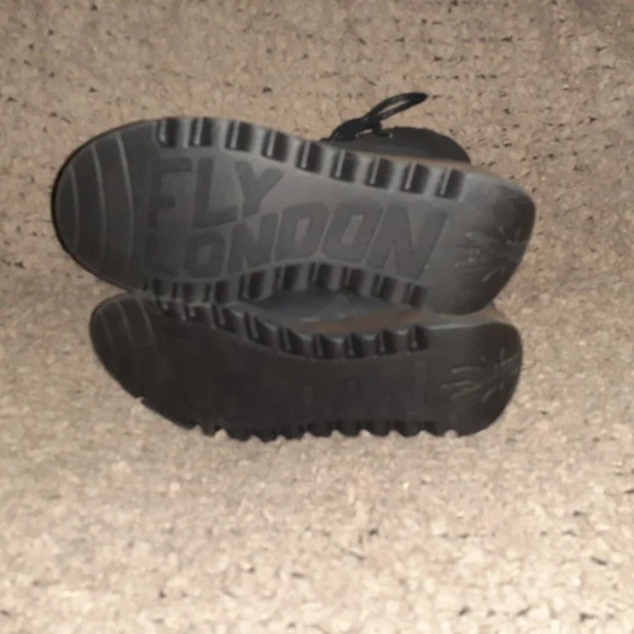 FLY London-SAME-109 FLY-Heritage Black Leather Combat Boots-Side Zip-Sz … - Picture 14 of 14